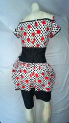 VTG 80S 90S WOMENS POLKA DOT LOUD RETRO NEW WAVE WIGGLE DRESS