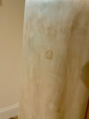 Rare 1930s Tea-Dyed Silk Hostess Gown with Original Floral Appliqué Details-30DB