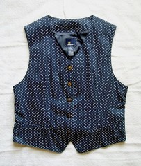 VINTAGE 90s LIZSPORT LINED COTTON VEST~NAVY BLUE, WHITE STARS~SZ 8~CLAIBORNE~NEW