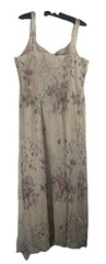 Vtg 90’s R+M Richards Maxi Dress 16 Cream Floral Boho Fairy Assymetric Coquette