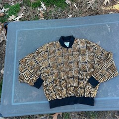 Vintage 90s Silk Bomber Jacket by Sunny Leigh Studio size medium whimsy