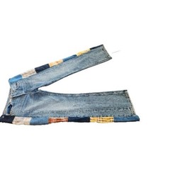 1960’s Style Patchwork Distressed Boho Hippie Jeans Button Fly 36.5″ Waist ZARA