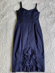 Vintage Y2K Cue size AU 8 XS Midnight Blue Satin Slip Dress Made in Australia