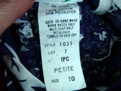 Vtg 70s Mr Joe Sundress Blue & White Floral Built In Bra Sz 10P