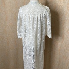 Vintage Action Scene By Rose Marie Reid White Lace House Dress Cover Up