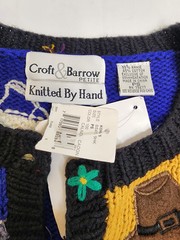 Vintage NWT Croft Barrow Holiday Teacher Months Grandma Knit Cardigan Sweater Sm