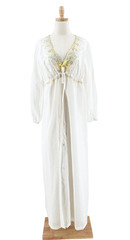 VTG 70s JCPenney Peignoir Set M/L Embroidered Lace Romantic Cottage Prairie Boho