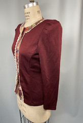 Vintage Blouse SIZE 6P PETITE knit cardigan top GOOD TIMES cottage granny