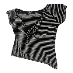 Hell Bunny Black White Striped Hannah Top 1950s Vintage Retro Rockabilly Style