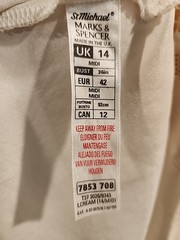 Vintage St Michael Marks & Spencer Full Slip Nylon White UK14 petticoat Bust 36″