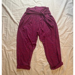 American Vintage David Wayne Tie-Waist Paper Bag Pants, Magenta, Medium