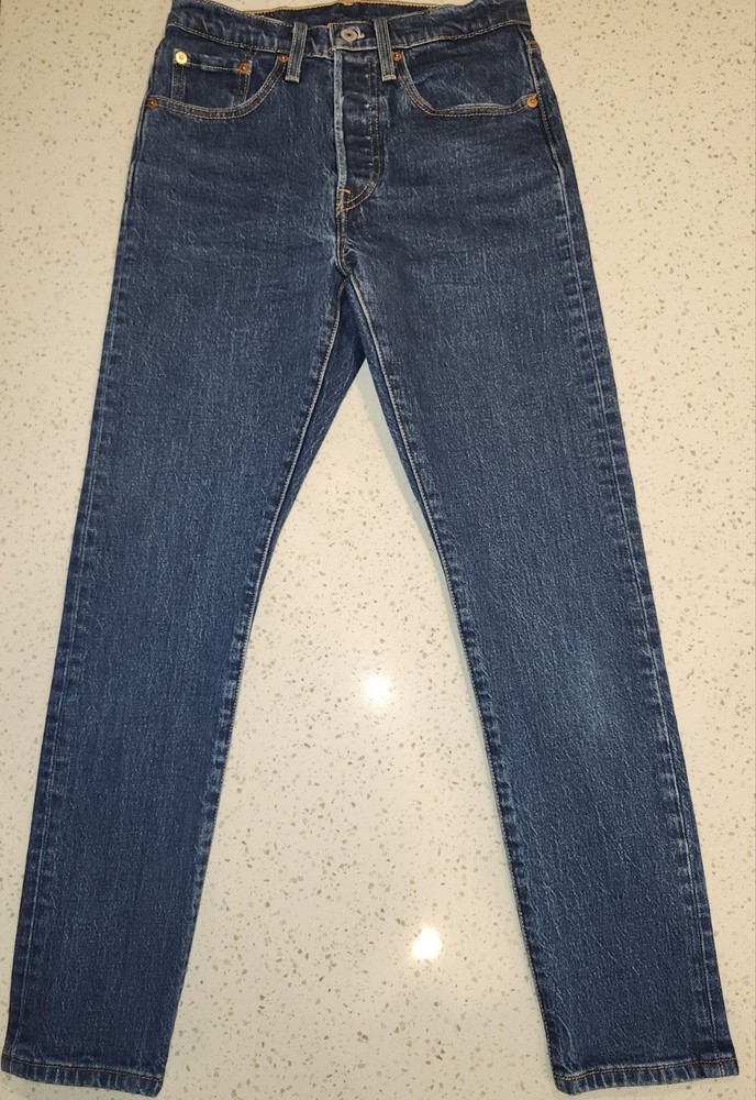 Vtg Style Big E Levi’s 501 S Red Label Skinny Button Fly Embroidered SZ 26/28!