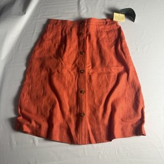 NWT Vintage Harve Benard Linen Skirt 8 Orange Button Front A-Line Ukraine