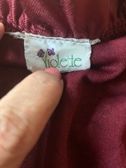 Vtg 80s Violette Wine Red Velour Houserobe Glamour Ruffle Collar Med to Lg