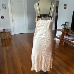 Vintage 1940s 50s Satin Bias Cut Slip Dress Lingerie Women’s Pink As Is