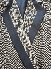 DORENE Made In Ireland Wool Tweed Herringbone Double Breasted Blazer UK 14 VTG