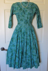 Vtg 50’s Cocktail Dress Jonny Herbert Original Turquoise Designer A Skirt Fitted