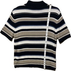 296 Croft & Barrow Vintage 90s Women’s Striped Mock Neck Sweater Size Large