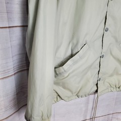 Vintage 80s Light Gray Snap Button Collar Lined Coaches Jacket Size XL
