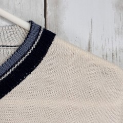 Vintage 1980s Fila V-Neck Knit Tennis Preppy Ivy League Sweater Women Sz 8
