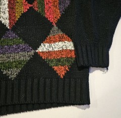 Vintage Expressions Womens Sweater- Geometric Diamonds Preppy Knit 90s- Size L
