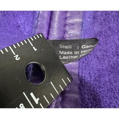 VTG Michael Hoban North Beach Leather Purple Ruched Halter Dress ’80’s Womens S