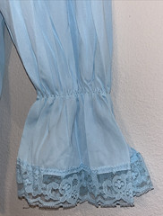 VTG Texsheen Pajama Set Lace Blue Nylon Sz 40 Pants & Top Lingerie EUC B15