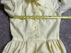 Vintage 1960’s Cottage Core Prairie Partial Button Down Dress Sz XS Small Yellow