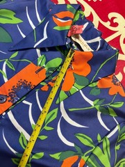 Vintage Howard Wolf Blue Orange Floral Dagger Collar Maxi Belted Shirt Dress-M