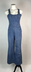 Vintage 1970s Miss h.i.s Womens S Denim Overalls Jumpsuit Flares hippy