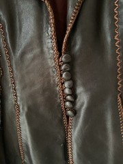 Vintage North beach Leather Co. Brown Whipstitch Blazer Jacket 5/6 RARE