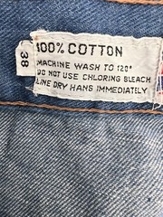 Vintage Royal Crown Blue Jeans Zipper Pockets Flare Wide Leg Size 38 (37Wx35L)