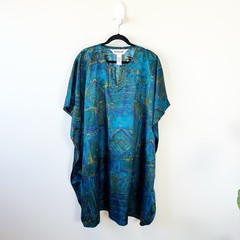 Vintage Winlar Floral Print Satin Kaftan Dress Mumu One Size Women’s Relaxed Fit
