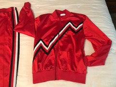 Cheerleader Sweats Sz M Red, White, Black, Jacket & Pants Set WARM UP SUIT