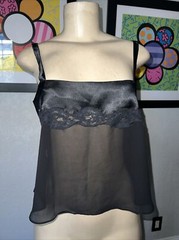 VTG DAMA DA NO MADE IN BRAZIL CAMISOLE TOP BLACK SZ M bgb
