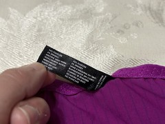 Vtg XOXO 5175-49 Silky Polyester Ribbon Hi-Leg Fuchsia Striped 9/2X Panties