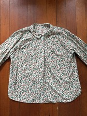 Mid Century Handcrafted Floral Cotton Smock Top Artist Workwear Folk Prairie OS