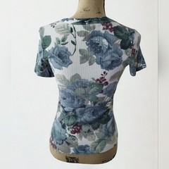 Vintage 90s Y2K Floral Bongo By Gene Montesano Top Women’s Size M