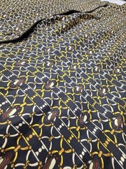 Vintage Studio Silk by Jordan 100% Silk ChainPrintBlouse XL Hidden Buttons Retro