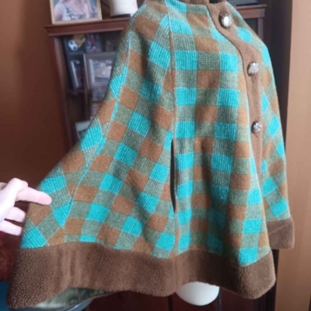 True Vintage Small Poncho Cape 1970’s Cowgirl Boho Pioneer Wear New Mexico USA