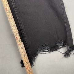 We The Free Maggie Jeans Sz 26 Distressed Black Mid Rise Straight Leg Grunge 90s