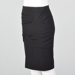 XS 1990s Escada Black Pencil Skirt Draped Detail Wear to Work Separates 90s VTG