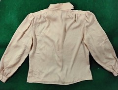 Vtg 80s The Windham Collection Tie Neck Blouse Cream/Peach Long Sleeves Sz 12