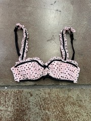 Chantal Thomass Victoria’s Secret 06 Pink Mesh Polka Dot Ruffle Trim Bra 34C