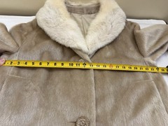 Vintage 60’s Fox Fur Collar Long Brazotta Coat XL-1X Mad Men Old Money Glam