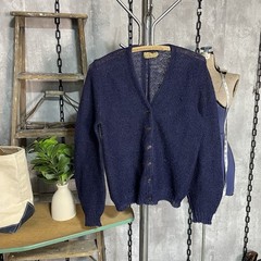 Vtg 50s Pandora Shagora Mohair Wool Thin Cardigan Sweater Kurt Cobain Womens M/L