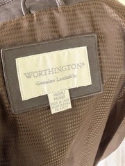 90s Vintage Lambskin Leather Worthington Dark Brown Blazer Jacket Mob Wife