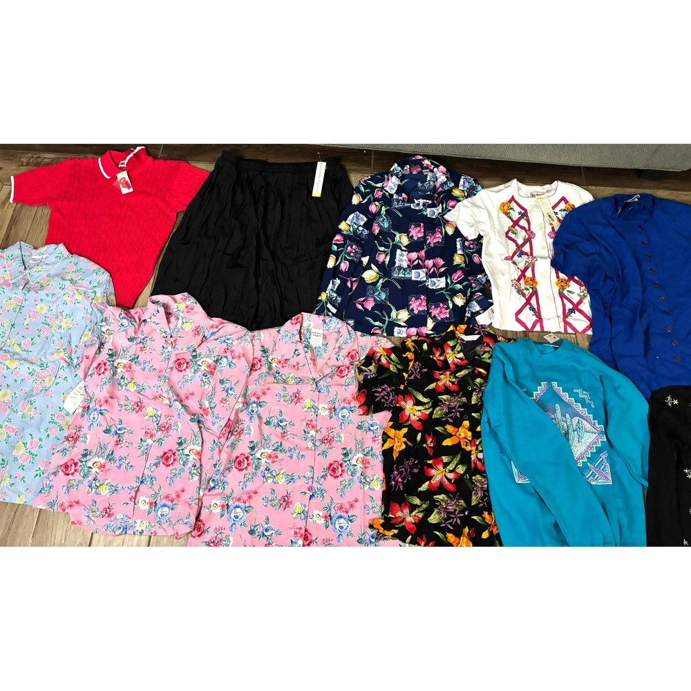 Vintage Women’s Blouse Lot Floral Cottagecore 80s 90s Mixed Brands NWT 11 Pc