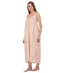 Printed Cotton Sleeveless Button-front Nightdress | Cotton Lane