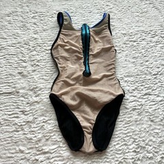 90’s Vintage Speedo Front Zip One Piece Swimsuit Size 10 Black Blue Colorblock